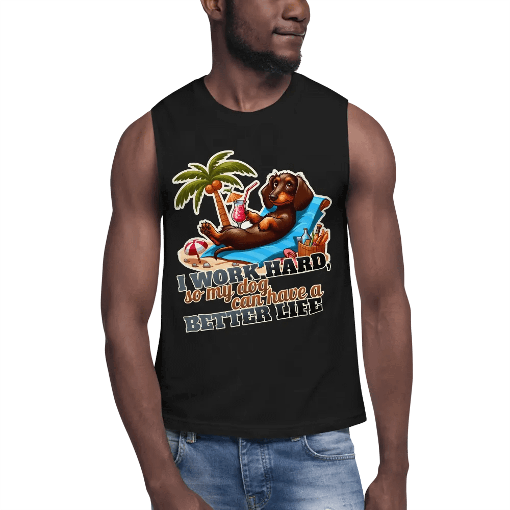 Work Hard – Dachshund Muscle Tank product image (7)