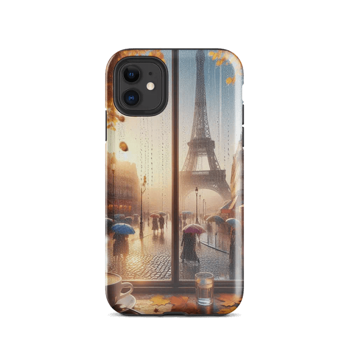 Cozy Eiffel Tower Rainy Day iPhone® Tough Case | AI Design product image (24)