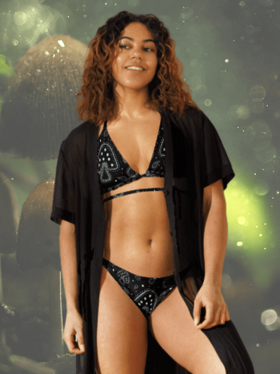 Paisley Mushroom Monochrome Bikini Set product image (3)