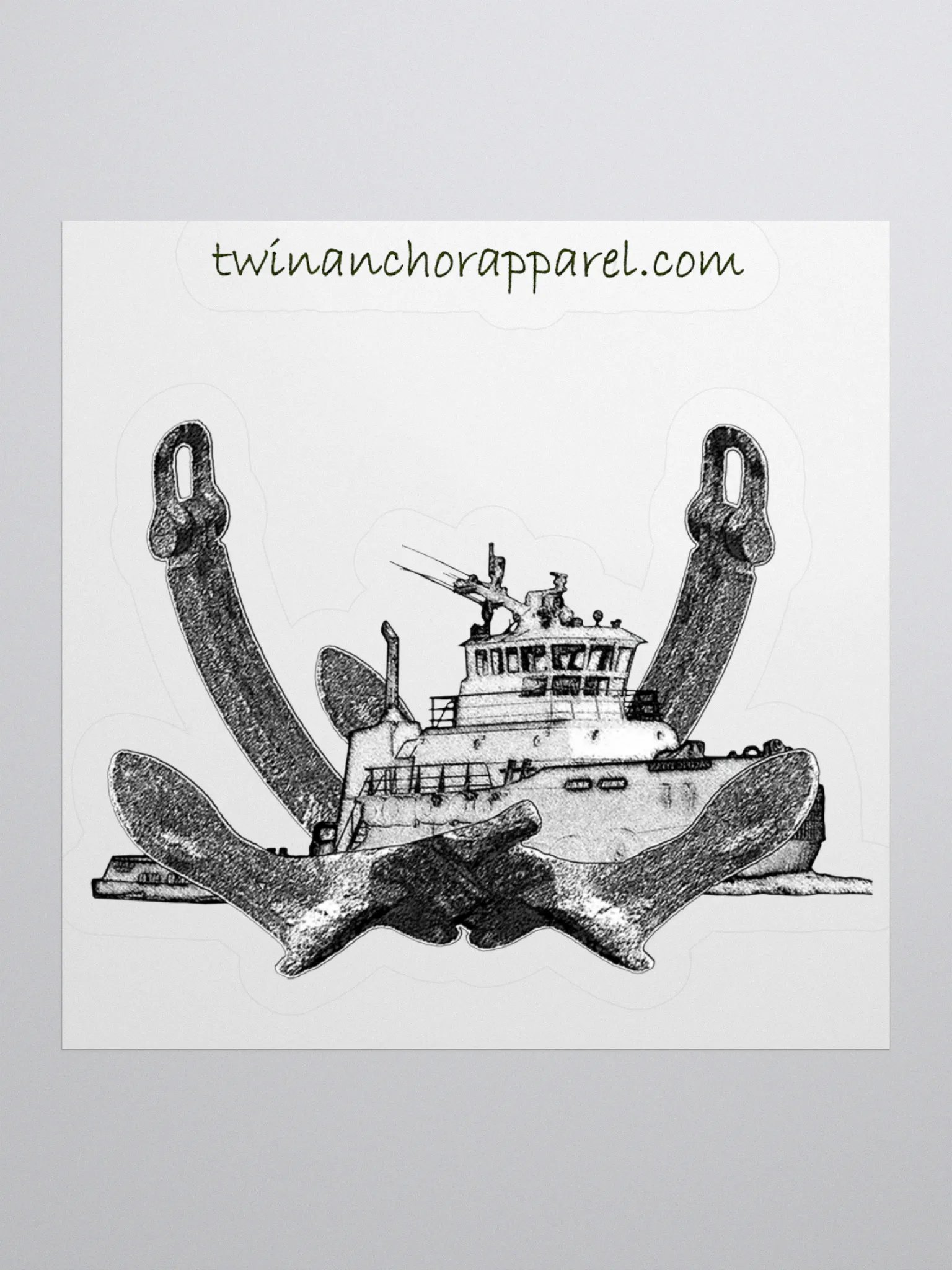 Twin Anchor Titan tug Kiss Cut Stickers product image (2)