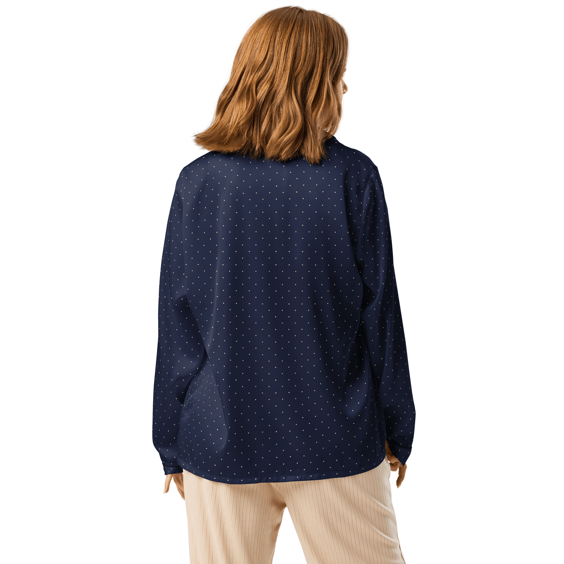 Polka Dot Pajama Top with Long Sleeves product image (3)