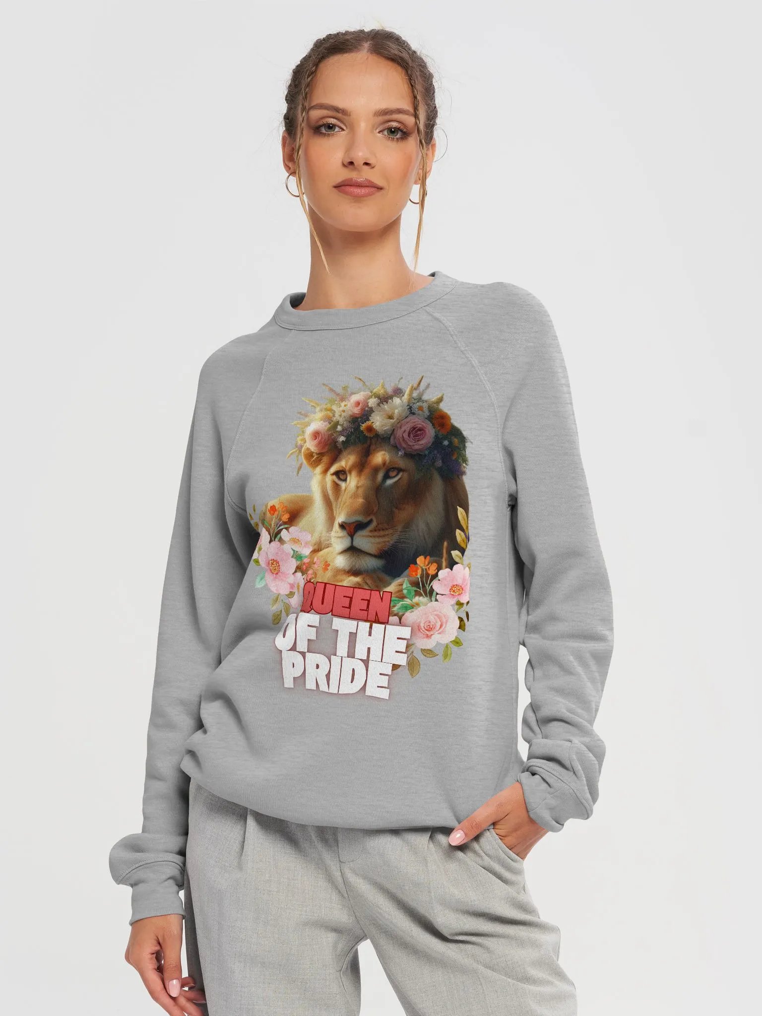 Floral Lion Queen Raglan Sweatshirt product image (15)