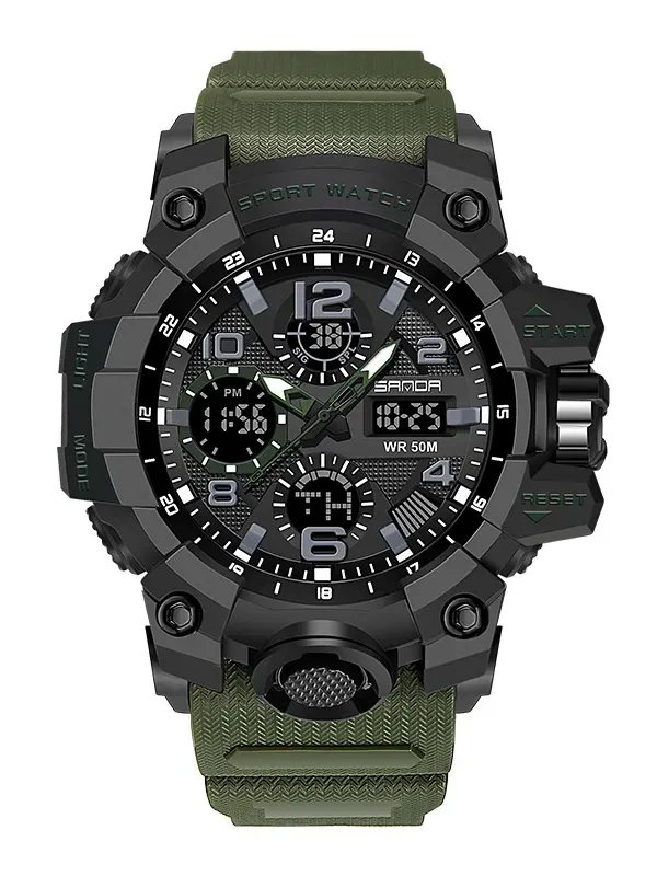 Men Dual Display Quartz Sports Watches Multi-Function Waterproof Male Stopwatch Wristwatch product image (6)