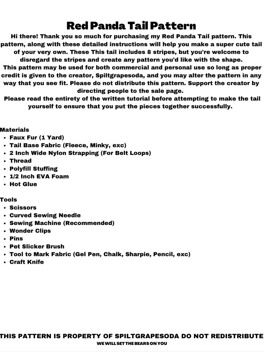 Red Panda Tail Pattern [PDF DOWNLOAD] product image (2)