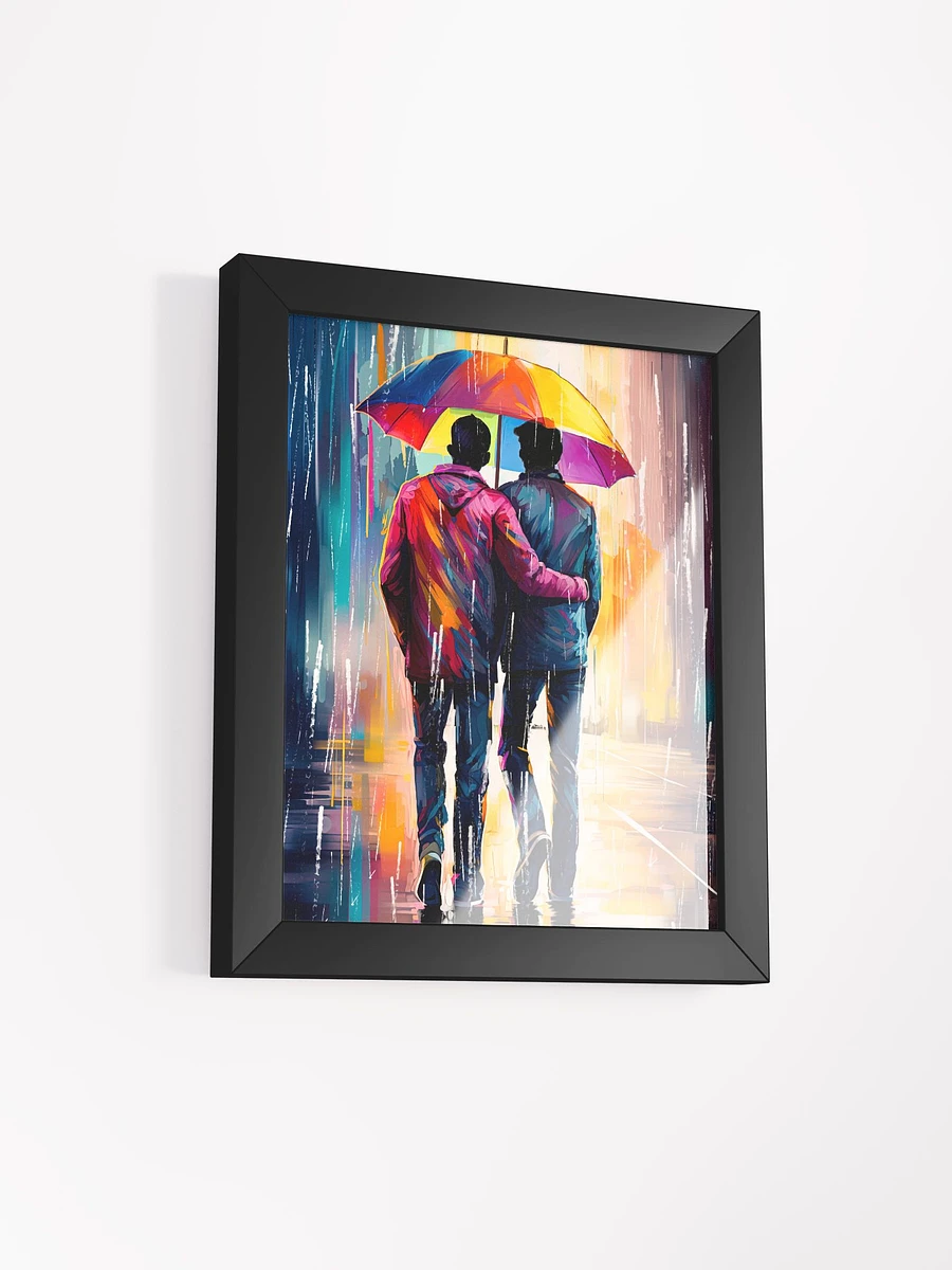 Gay Love In The Rain – Romantic Framed Poster product image (2)