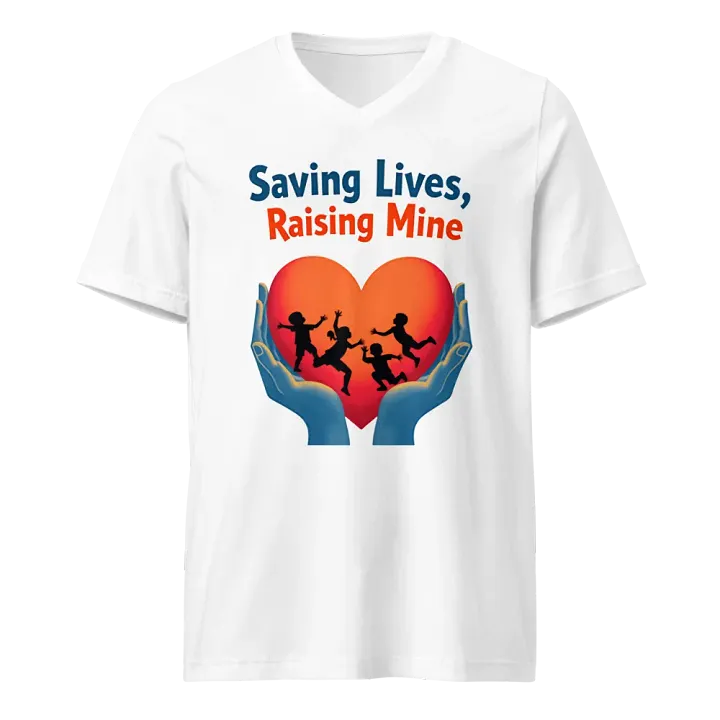 Saving Lives, Raising Mine, Heartfelt Heroes V-Neck Tee product image (5)