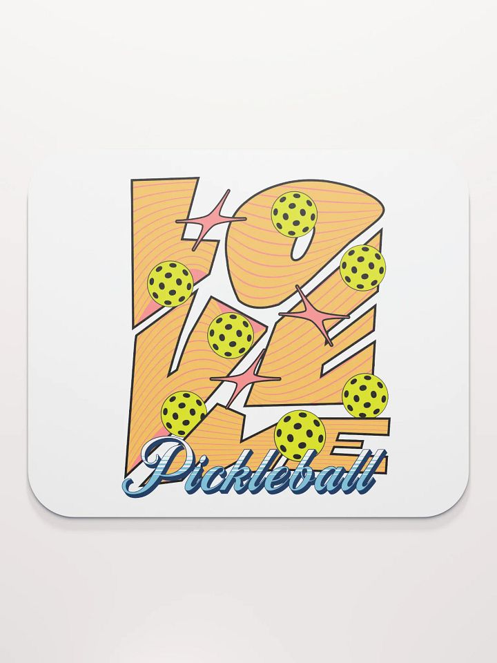 Love Me Pickleball Orange Wood Mouse Pad product image (1)