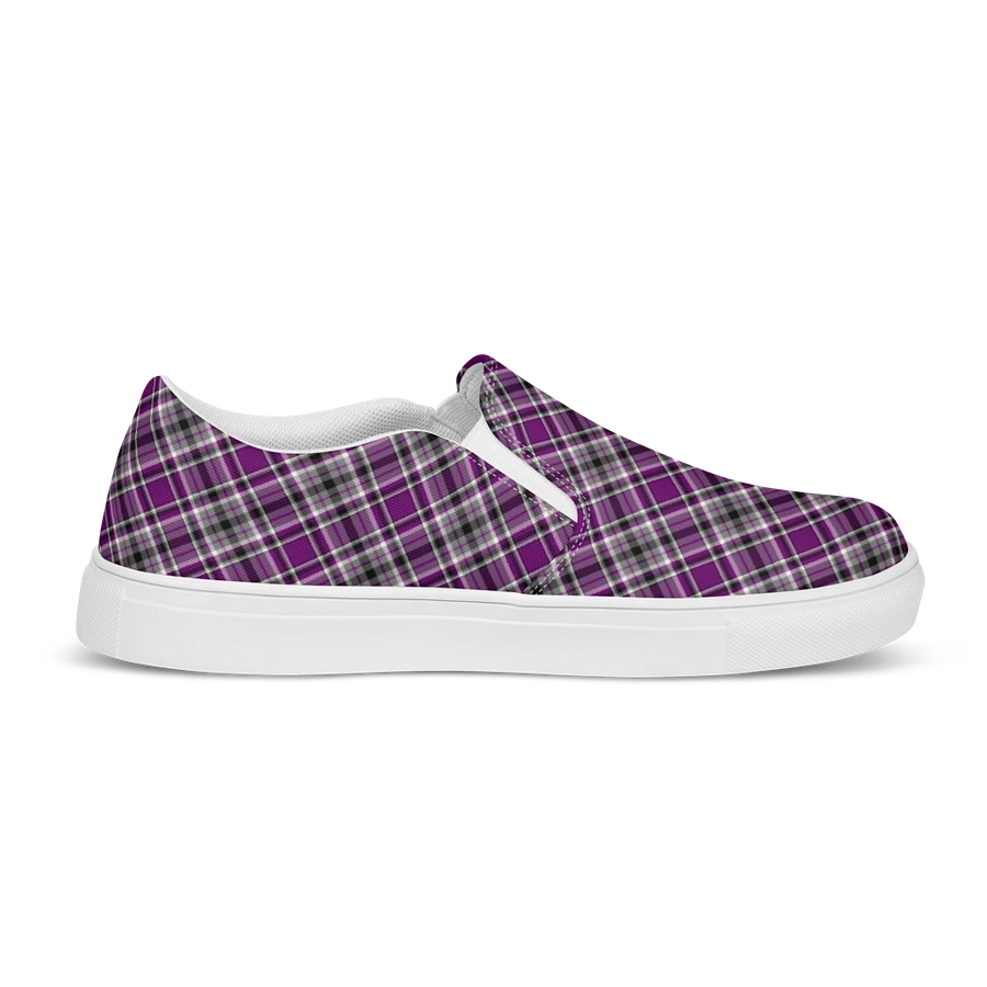 Purple, Gray, and Black Plaid Women's Slip-On Shoes product image (5)