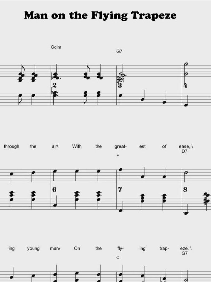 Man on the Flying Trapeze - CS - Piano sheet music product image (1)