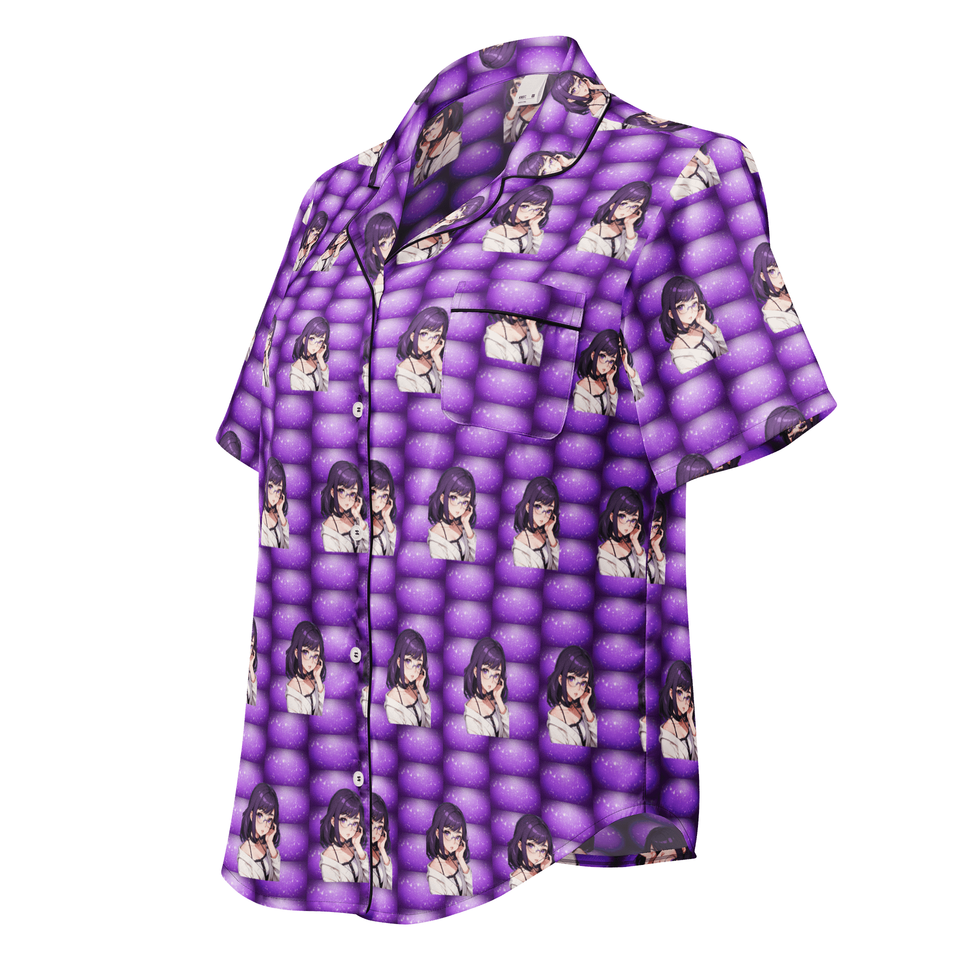 (Purple WAIFU) K Women's Short Sleeve Pajama Top product image (1)