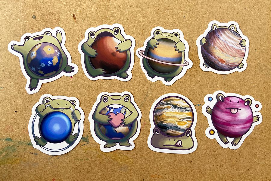 sticker pack : frog planets product image (3)