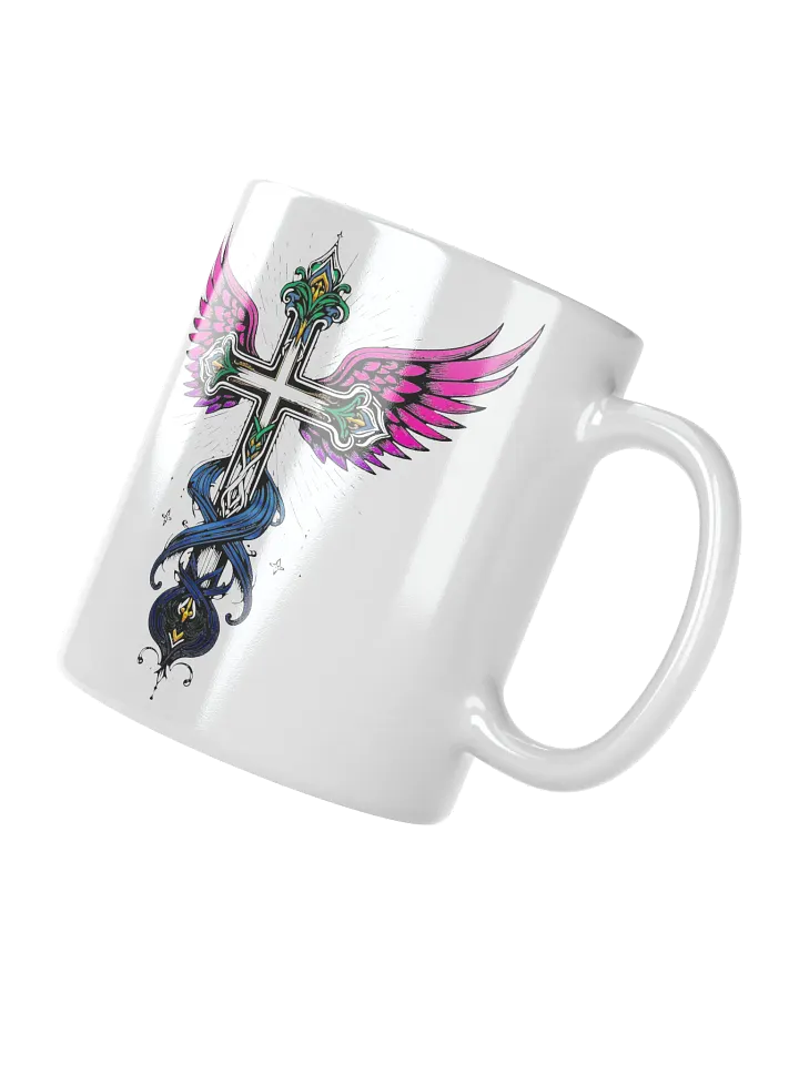 Sip with Faith and Flight! - "Angel Wings Cross" Coffee Mug product image (6)