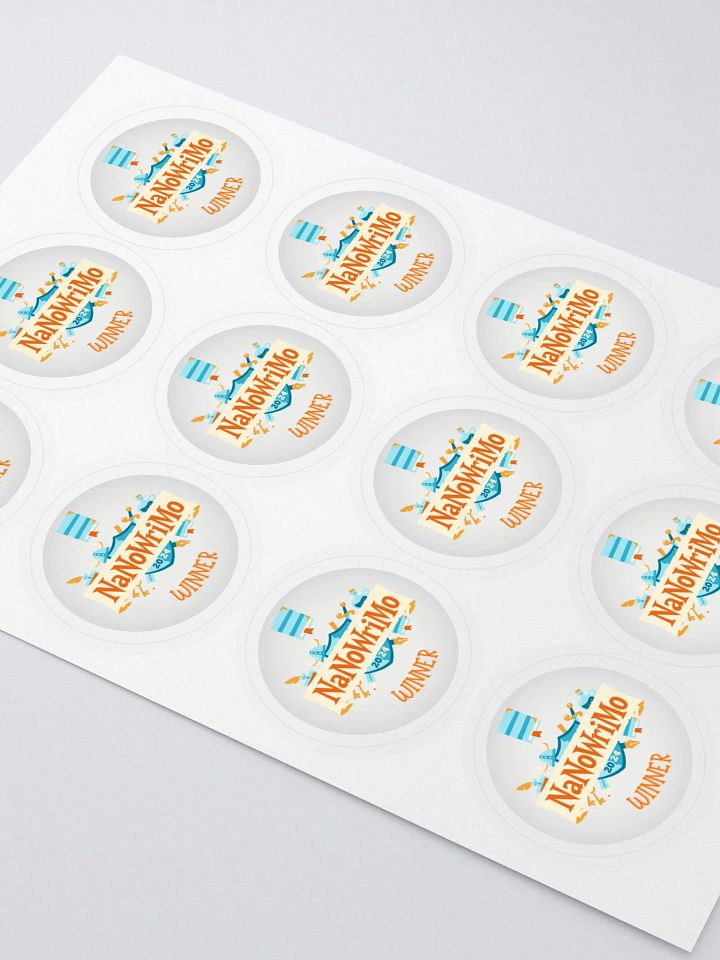 NaNoWriMo Winner Sticker Sheet (12 Stickers Per Sheet) product image (2)