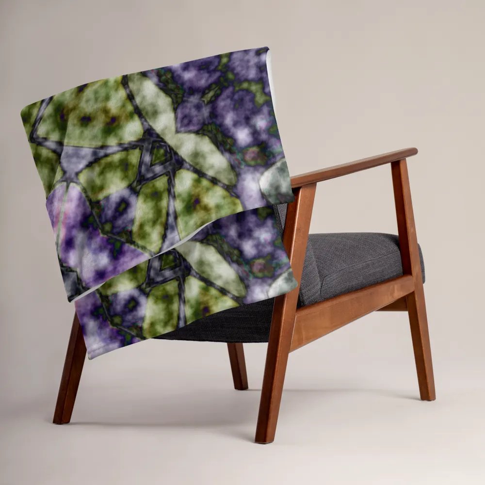 Bohemian 6 Pointed Madala Green and Purple/ Throw Blanket by Allcolor product image (6)