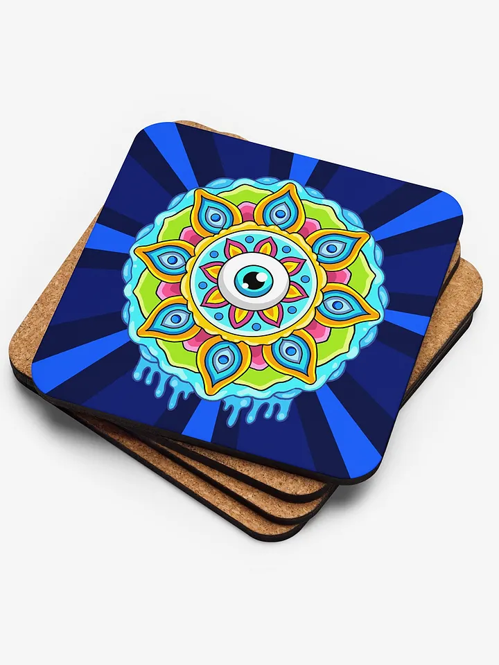 Eye Mandala Cork-back Coaster product image (2)