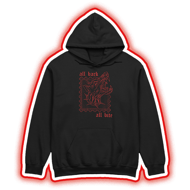 ALL BARK ALL BITE FRONT PRINT HOODIE product image (1)