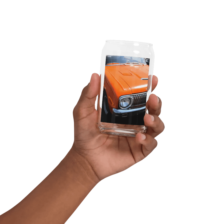 Orange Pop Vintage Car-Inspired Can-Shaped Glass product image (2)