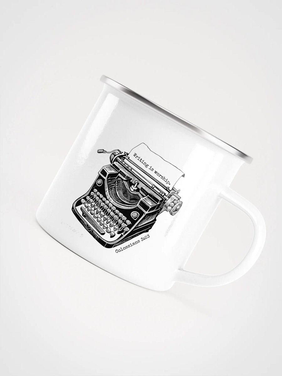 "Writing is worship" campfire mug product image (5)
