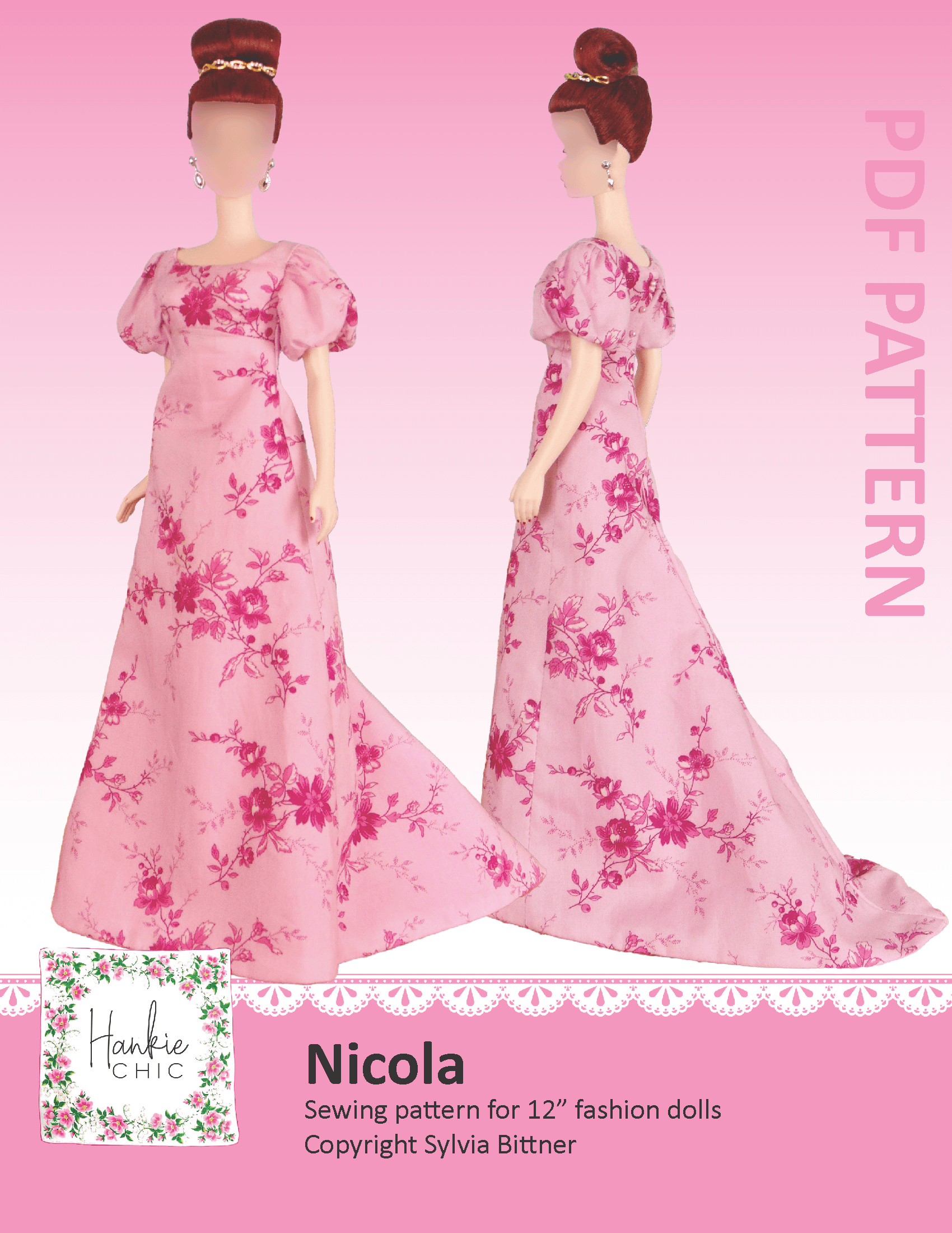 Nicola sewing pattern for 12" fashion dolls product image (1)