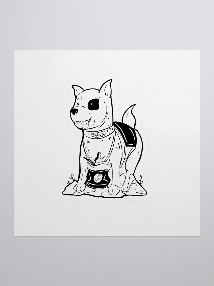 Chalk rock climbing dog sticker product image (1)