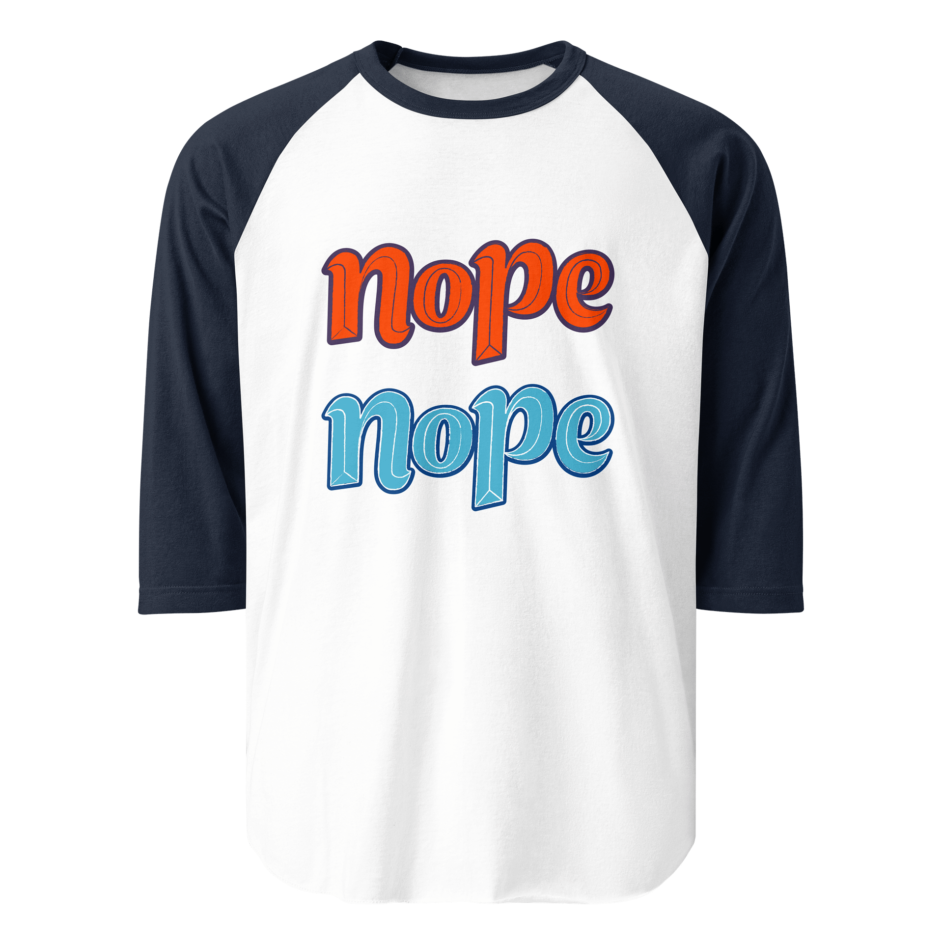 Dual Tone Nope 3D Raglan Long Sleeve T-Shirt product image (1)