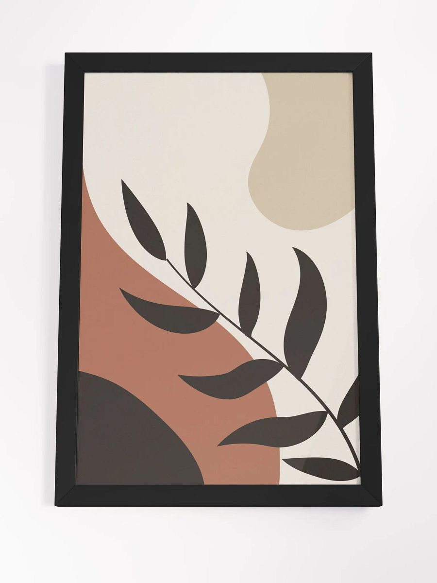 Organic Elegance Framed Poster | Modern Botanical Art with Sustainable Bamboo Frame | Earth-Tone Minimalist Décor for Living Rooms & Offices product image (4)