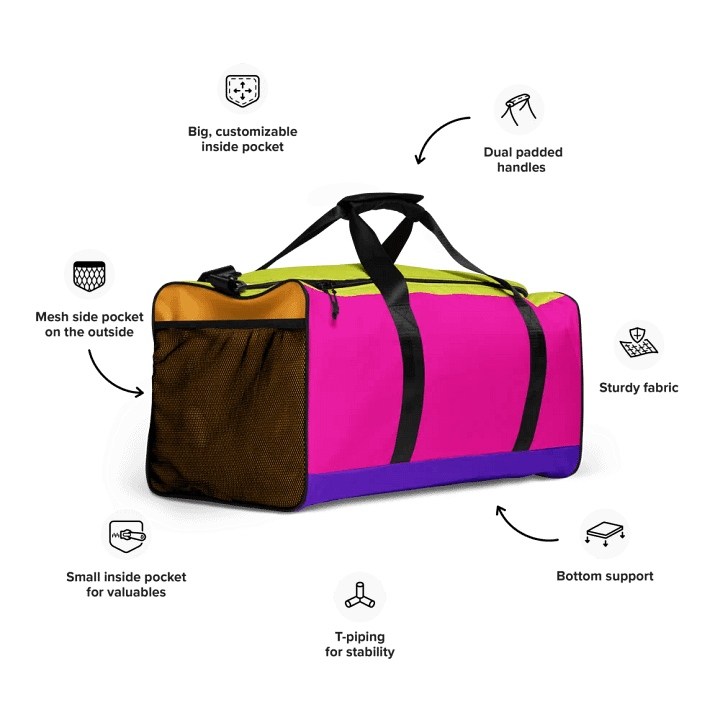Color Block Duffle Bag product image (2)