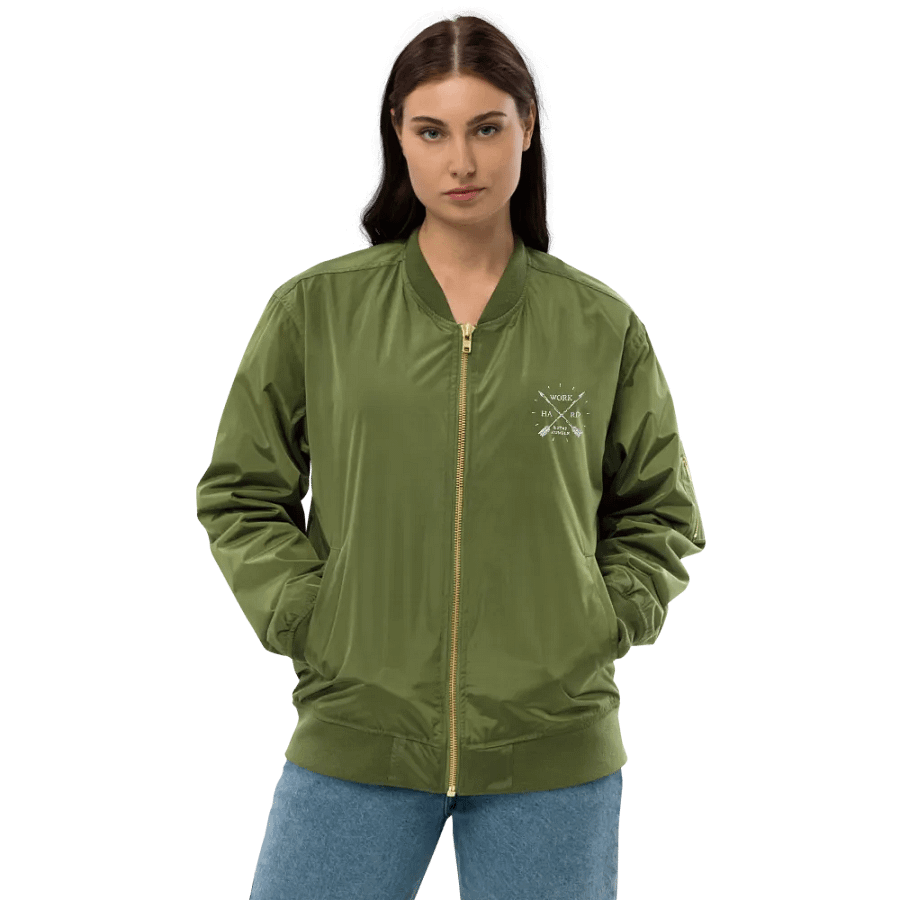 'Work Hard & Stay Humble' Embroidered Unisex Bomber Jacket product image (2)