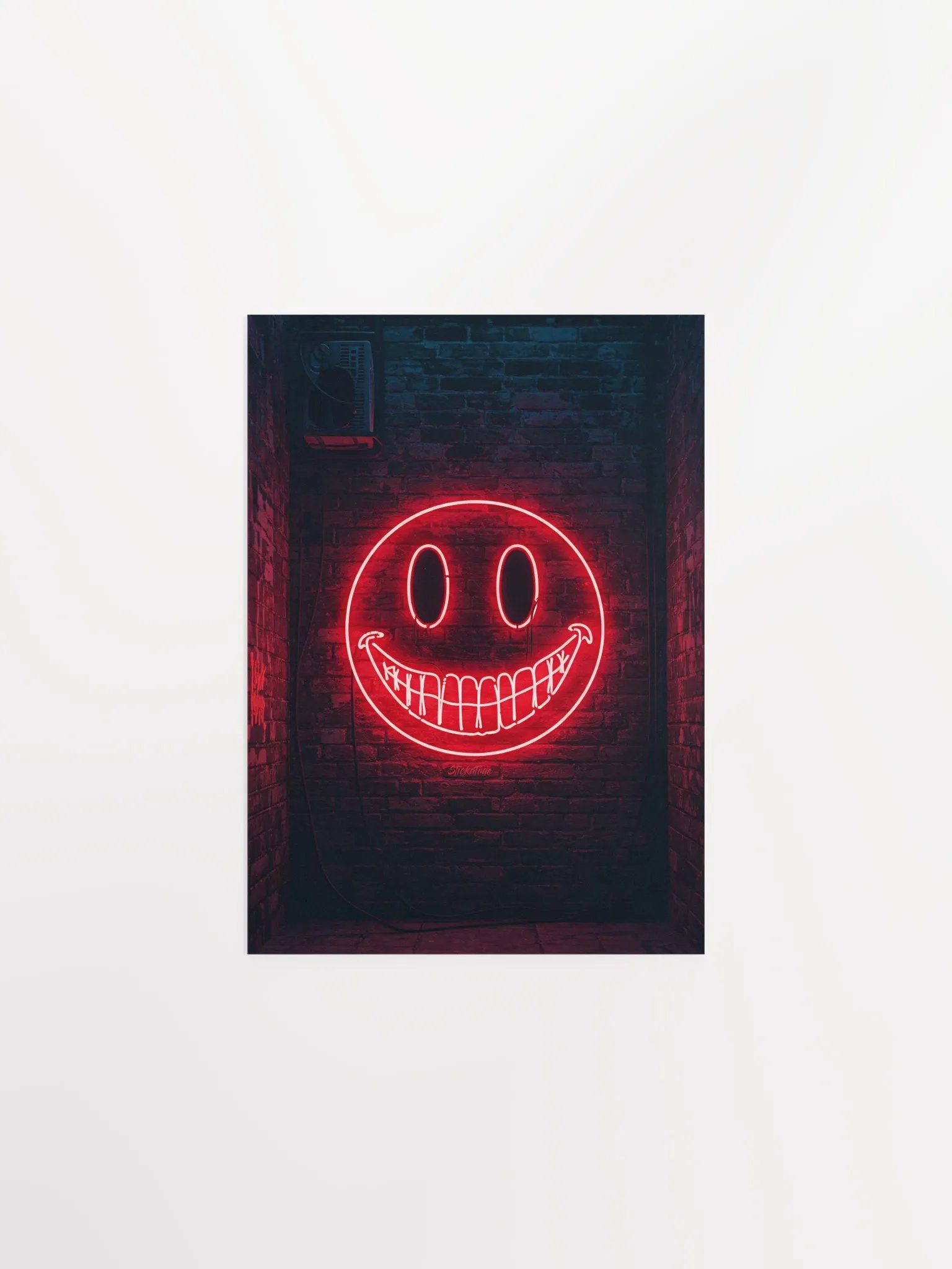 Red Neon Smiley Face Poster product image (5)