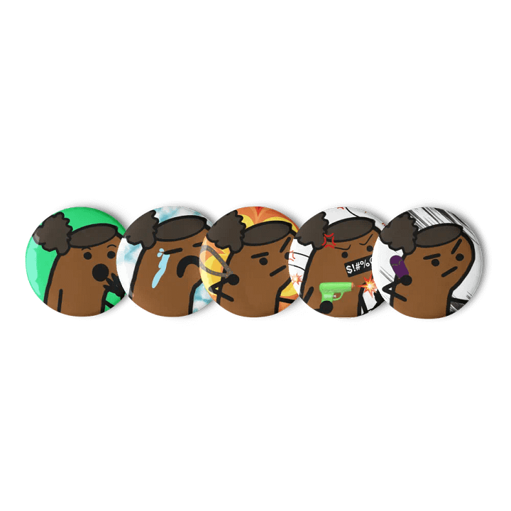 Lovely Mawnster Emote Pin Button Set V2 product image (1)