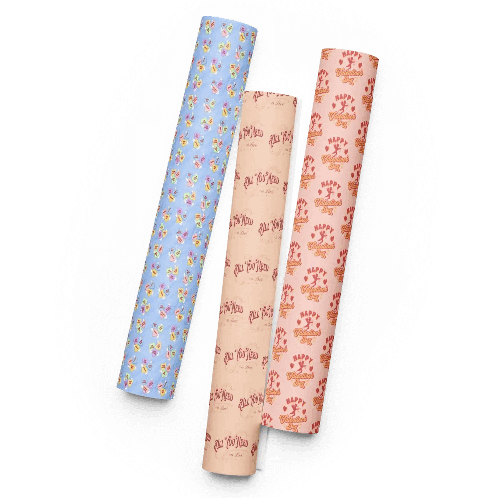 Retro Valentines Wrapping Paper Set of 3 product image (7)