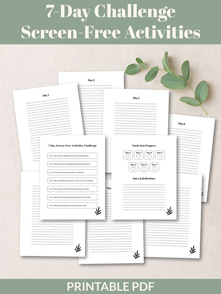 7-Day Screen-Free Activities Challenge Printable product image (1)