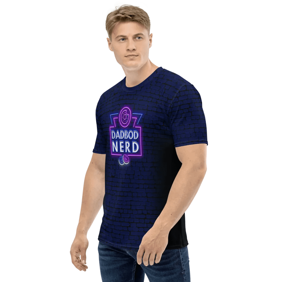 DBN Neon Sign on Blue Bricks - All-Over T-Shirt | #MadeByMELO product image (3)