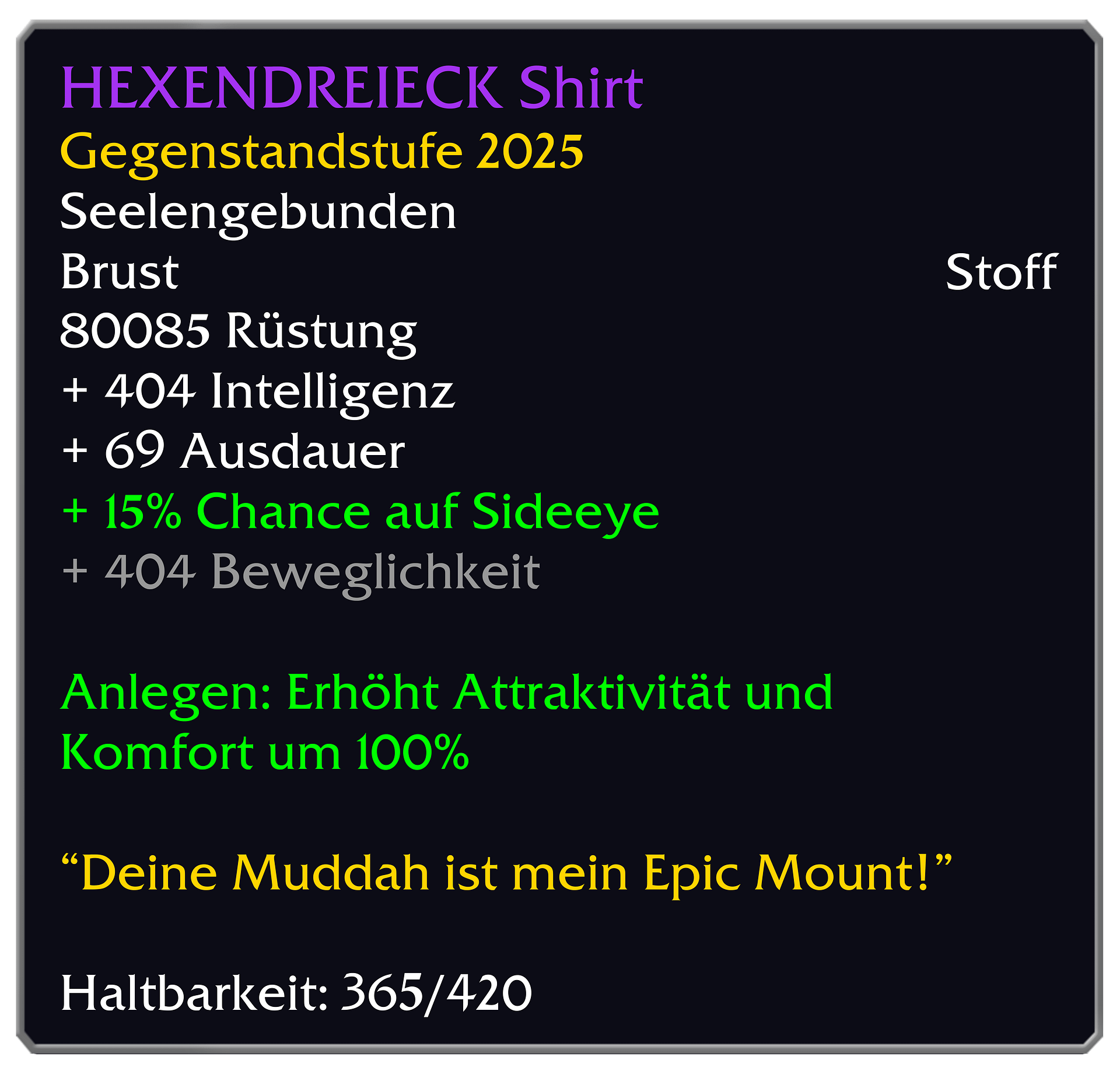 [XS-5XL] HEXENDREIECK WoW Tooltip Shirt product image (3)