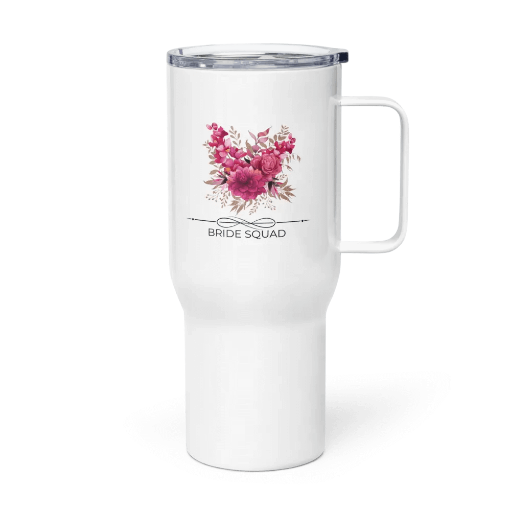 Bride Squad 001 Pink Bouquet Floral Elegance Travel Mug product image (3)