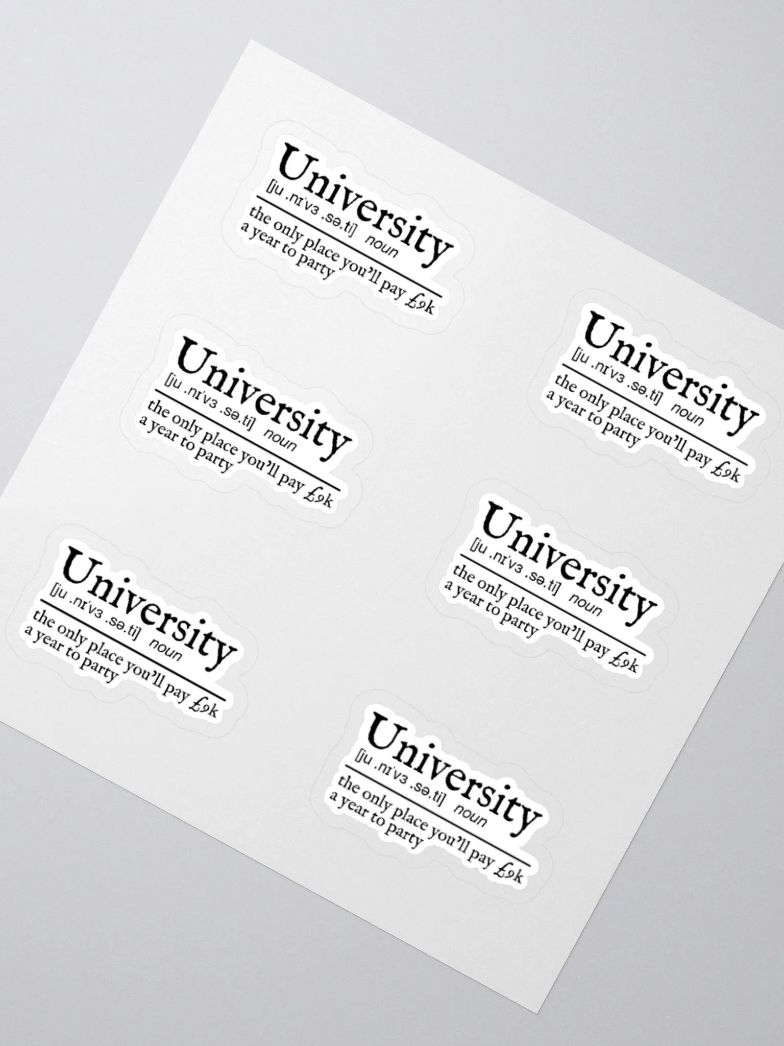 University Definition Sticker (MEDIUM Sheet) product image (2)