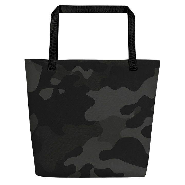 Large Tote Bag w/Pocket black camo product image (1)