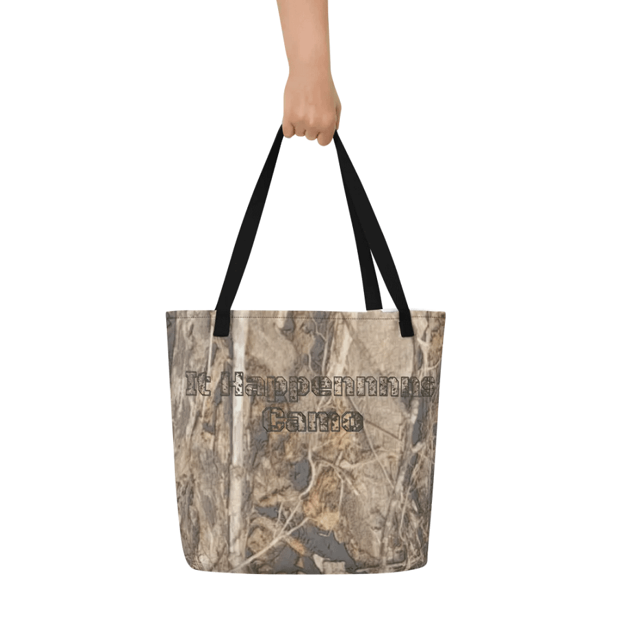 Large Tote Bag w/ Pocket - Dead Split - It Happennnns Camo product image (7)