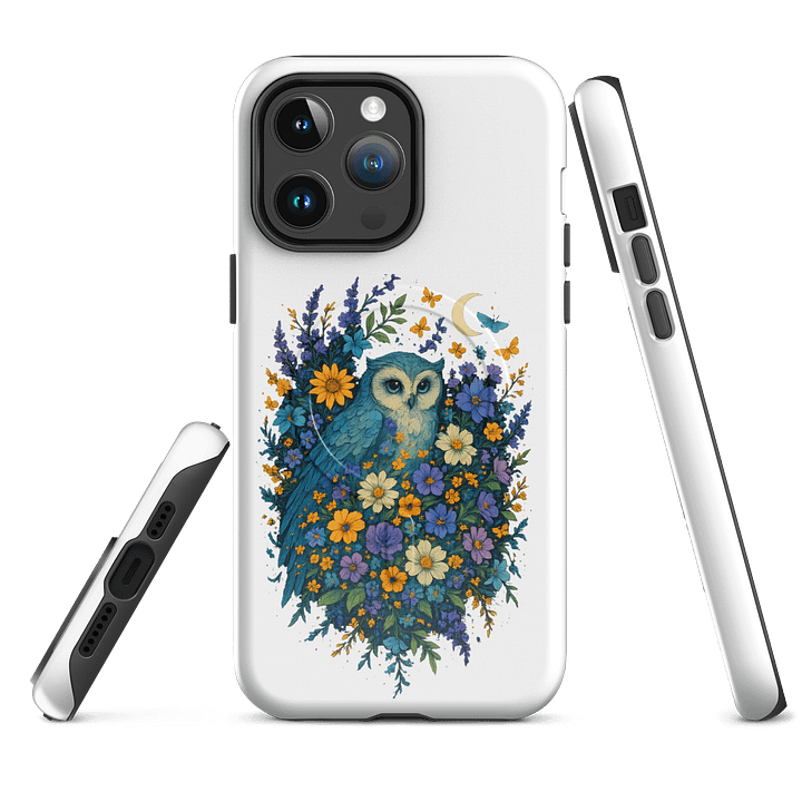Cottagecore Owl MagSafe® iPhone Case With Wildflowers And Moon product image (4)
