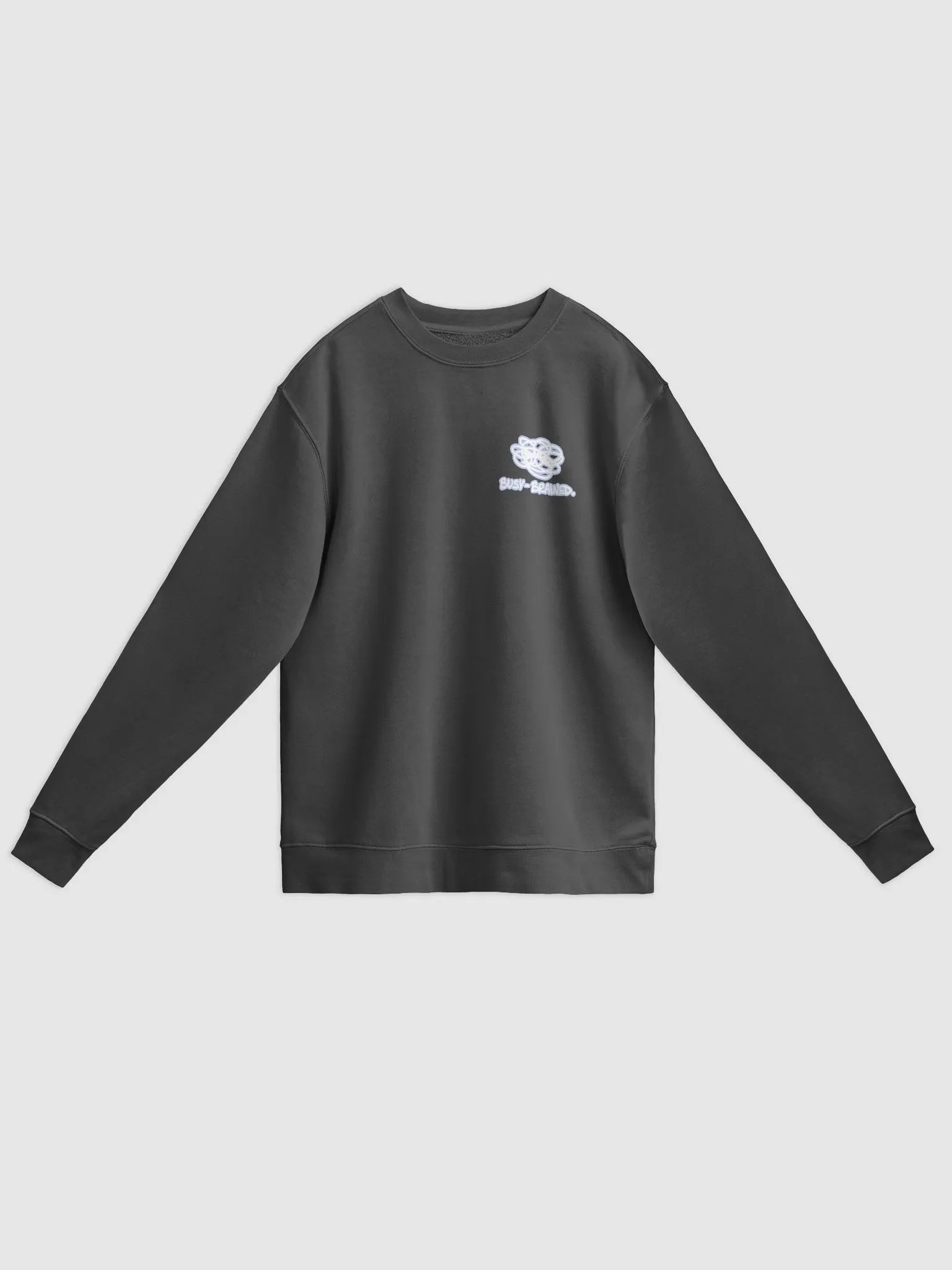 BUSY-BRAINED (sm. lined design, #BDCAEF) printed pigment crewneck product image (5)