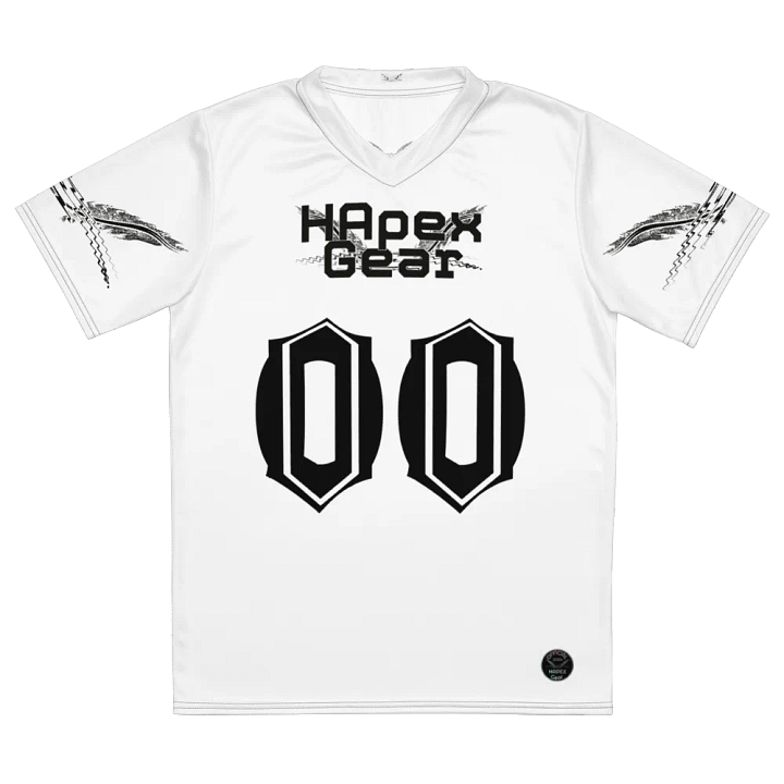 French - White -Recycled Unisex Sports Jersey - Black HApex Gear Black Logo product image (2)