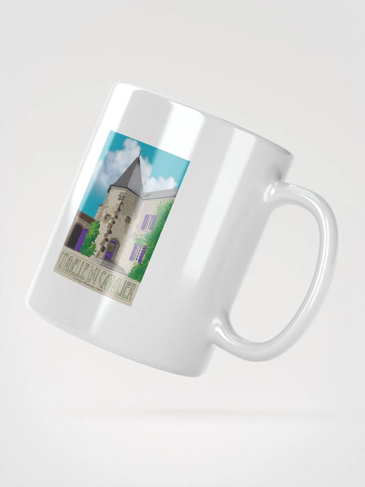 White Glossy Mug with Château illustration product image (2)