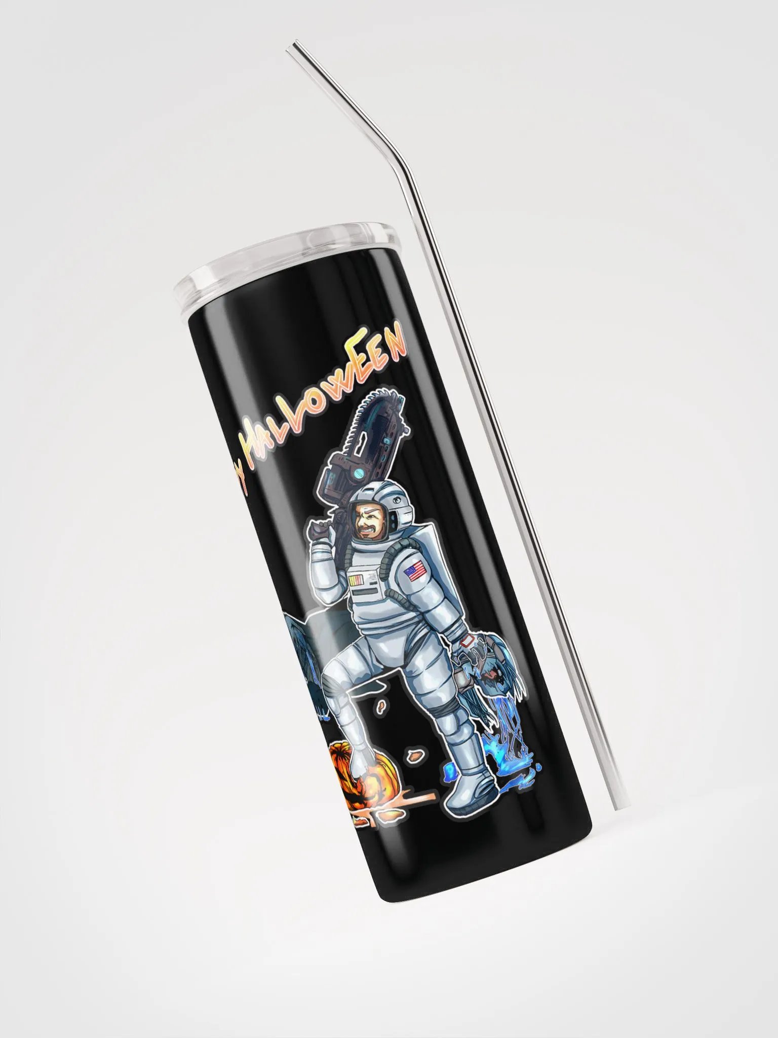 BeEasyBeez Halloween Tumbler w/ Metal Straw product image (5)