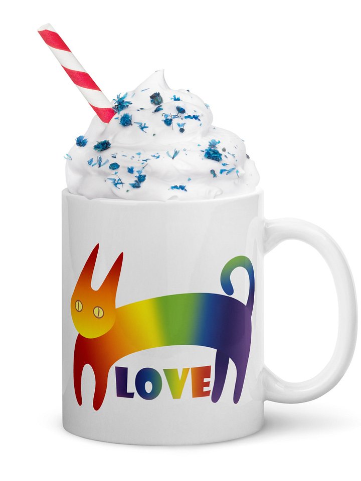 Peace and Love Rainbow Cats 11 oz Mug product image (2)