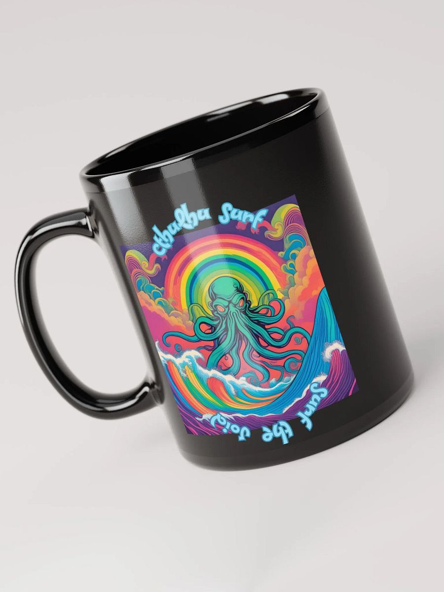 Cthulhu Surf Black Coffee Mug 01A product image (5)