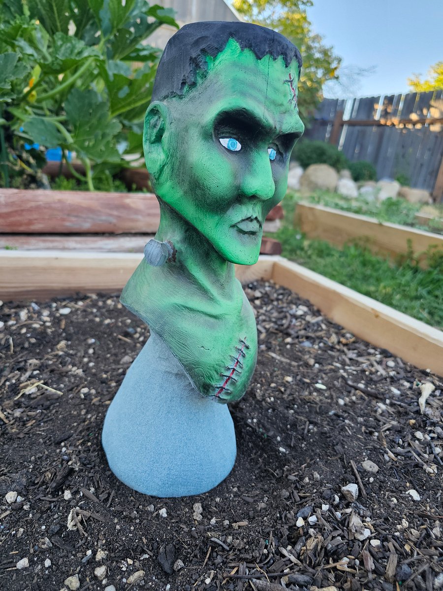 Frankenstein Bust Wood Carving product image (5)