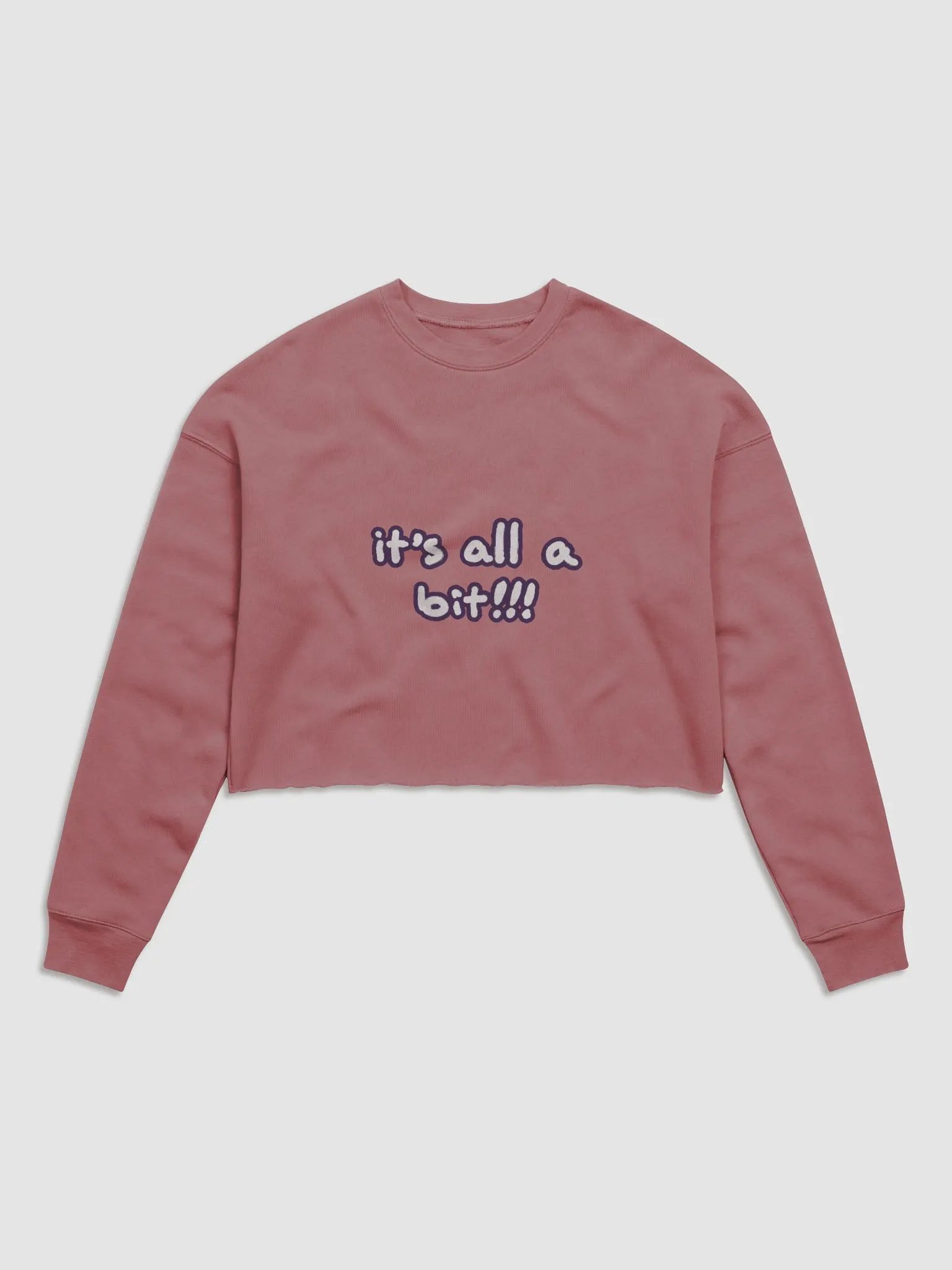 “It’s all a bit!!!” (sm. lined design, #432A54) Women's Fleece Crop Sweatshirt product image (26)