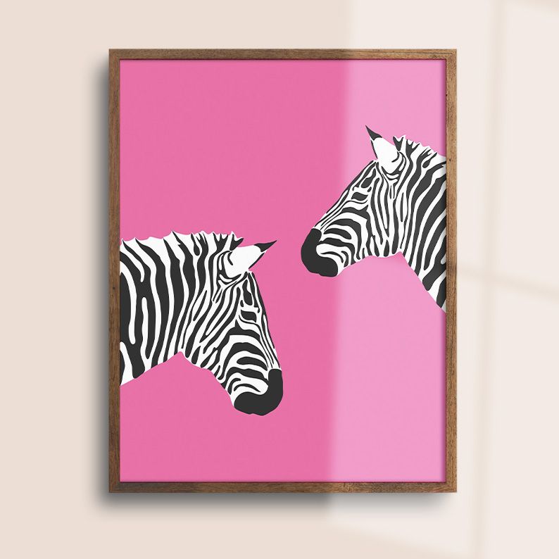 Zebras on Pink Preppy y2k Art Print product image (27)