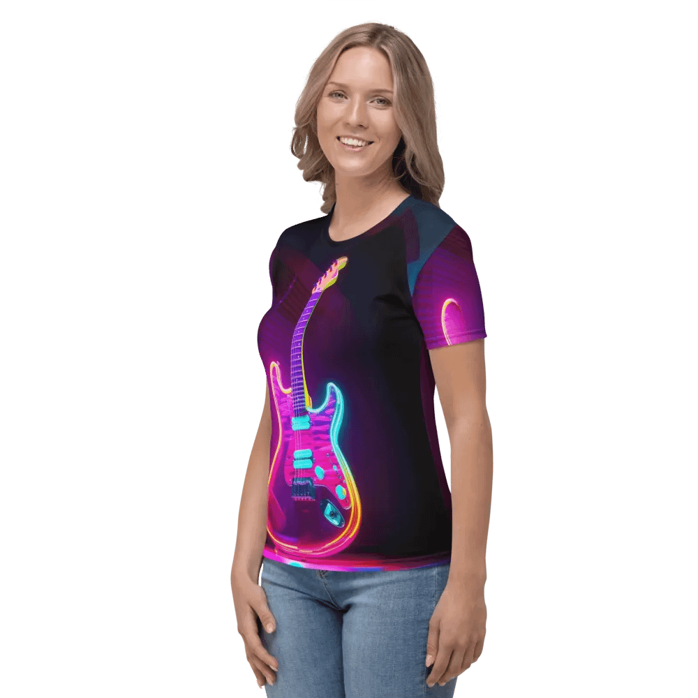 Neon Guitar All Over Print T-shirt product image (5)