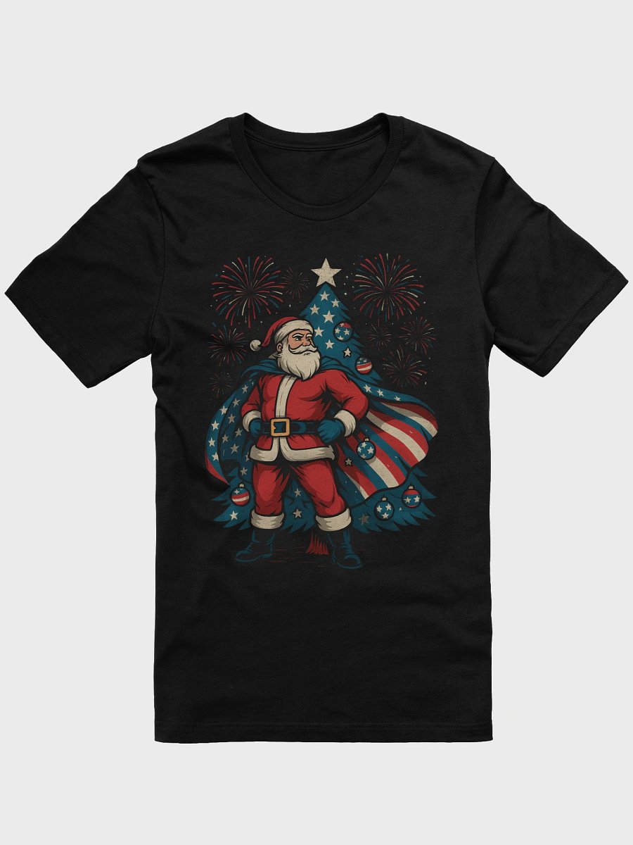Patriotic Santa Claus American Flag Superhero Christmas Tree T-Shirt product image (1)